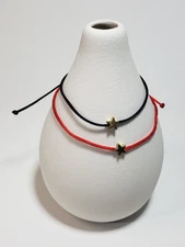SET of 2 LUCKY STAR CLASSY STRING BRACELETS Friendship Love Tibetan