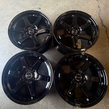 Used 18x9.5 Vors TR37 5x114.3 22 73.1 Black Wheels set-4
