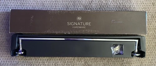 Signature Hardware 24" Lentz Towel Bar Polished Chrome SHLZ24TBCP - Picture 1 of 9