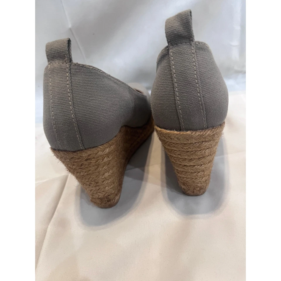 Sapatos de Salto Cunha VISCATA Feminino Lona Cinza Espadrille Tamanho 38 - Imagem 3 de 4