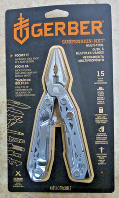 Gerber Suspension-NXT 15-in-1 Multitool w/ Pocket Clip, Silver (31-003889)