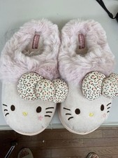 Hello kitty Women7 Pink fake fur Slipper Sanrio Genuine pink Unused Discontinued