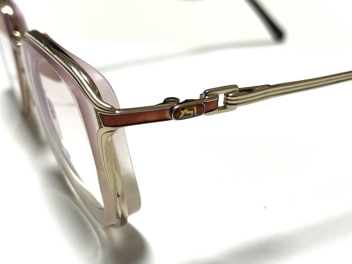 YSL サンローラン 30-6627 メガネフレーム 52□15 Yves Saint Laurent YSL 30-6627 Eyeglass Frame Gold Red Enamel 52
