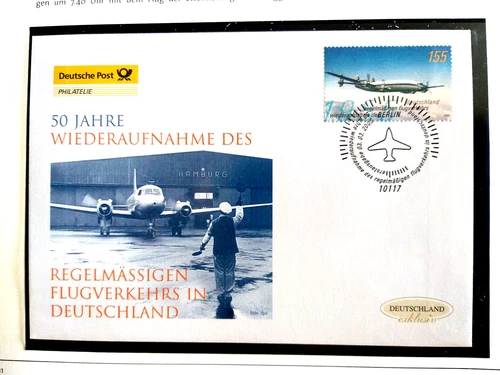 West Germany 2005 FDC, 50 J Resume Regular Air Traffic, Aircraft Convair 340
