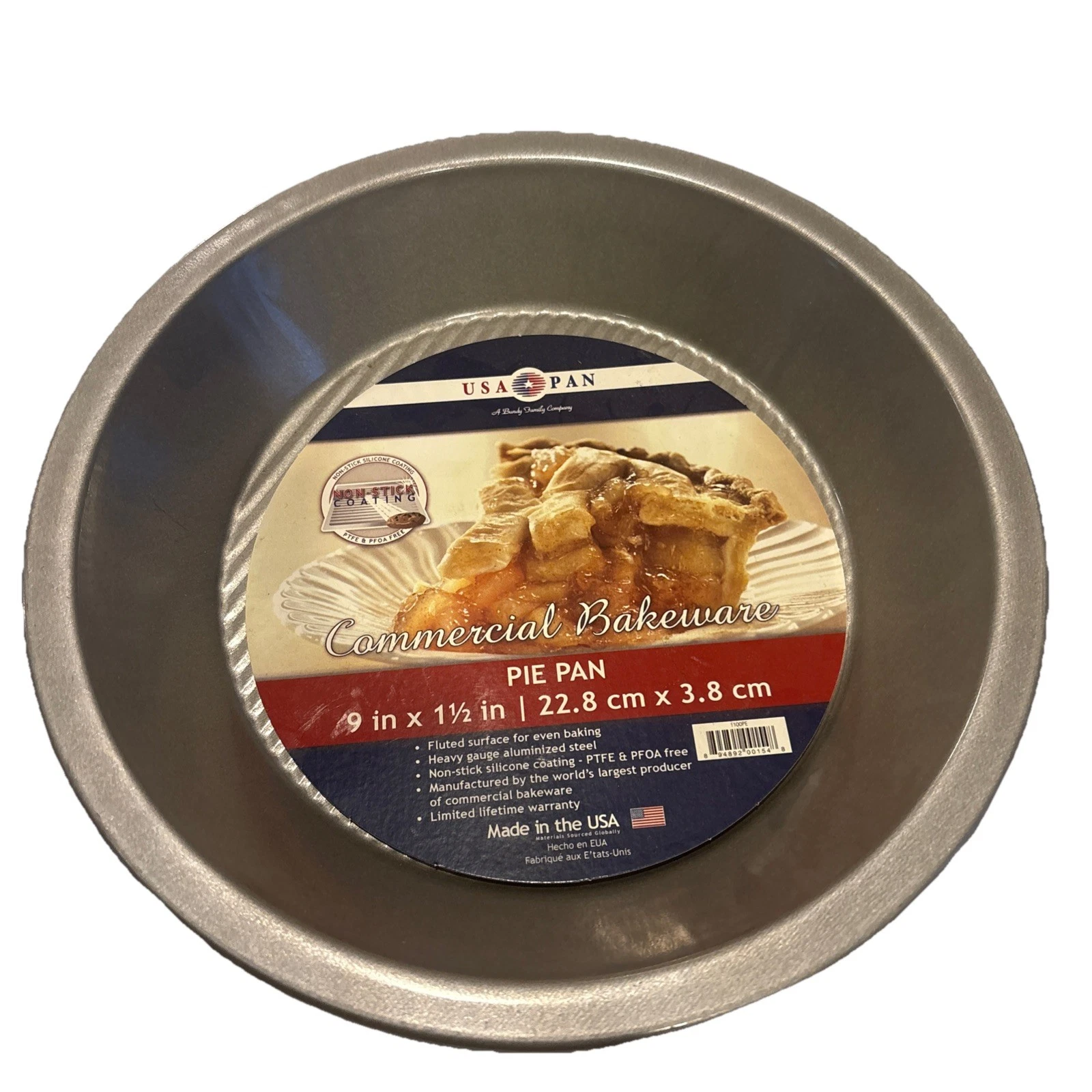 USA Pan Bakeware Aluminized Steel Pie Pan, 9-Inch