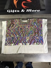 Vintage Traditional Guatemalan Hand Woven Huipil 29.5x22  Geometrics 