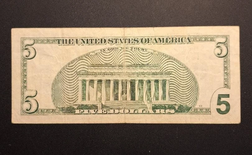 2001 $5 Federal Reserve Note- Star/Low Serial Number - CL 00590300 * -c6906ccx - Image 2 of 2