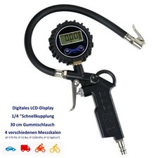 Digitaler Luftdruckmesser Luftdruckpr&uuml;fer Reifenf&uuml;ller Reifenf&uuml;llpistole 12 bar