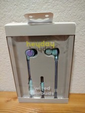 Heyday Wired Earbuds w/ Microphone 3.5mm Aux Jack Headphones Spring Teal NEW 