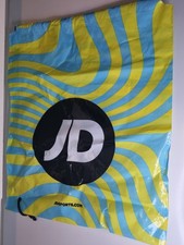 2x JD Sports Drawstring Bags Grey Xmas 2019 + Yellow Blue 2017 Gym Sack