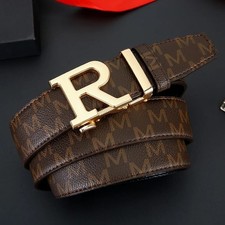 Luxury Designer Leather R Belt Men Women R Buckle Waist Belt for Jeans Waistband
