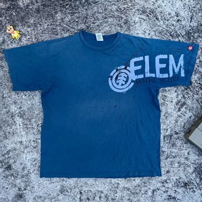 Vintage Element Skateboards Shirt Mens Size XL Blue Wrap Graphic Y2K