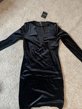 Forever 21 Black Festive Velvet Mini Dress Size Medium