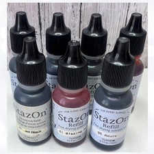 Tsukineko STAZON REFILLS Ink Pad Solvent Permanent Reinkers Lot of 7