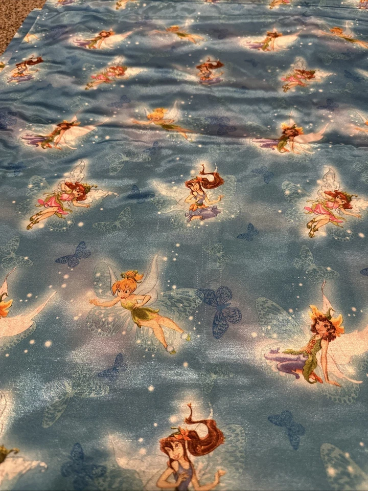 Disney " Fairies On Butterflies" Springs 100% Cotton fabric Blue 3 Yards - Image 2 of 4