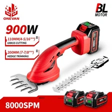 2IN1 Cordless Trimmer Hedge Shears Grass Cutter Electric Hedge Trimmer 2 Battery