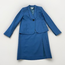 Pendleton 100% Virgin Wool Cerulean Blue Skirt Suit Set Women’s Sz 6 Made in USA