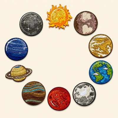 Planet Patches Space Themed Solar System Iron-On Patches 3in Choose Your Planet