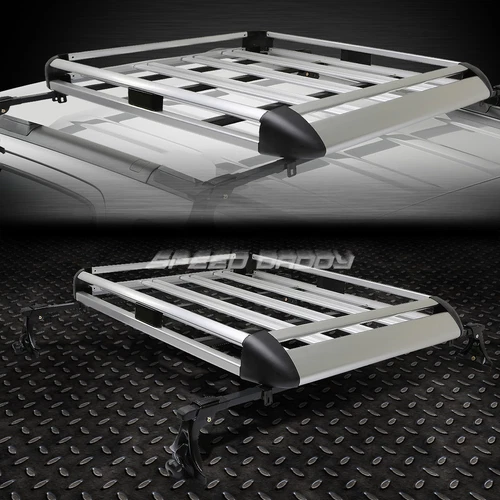 50"X 31"ALUMINUM ROOF RACK CAR/SUV TOP CARGO LUGGAGE/BAG CARRIER BASKET+CROSSBAR