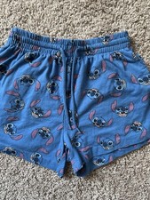 DISNEY STITCH Blue Cotton Shorts Girls Extra Small Back To School