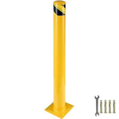 Safety Bollard 4.5/5.5''D Steel Post 24/36/42/48'' Height Sidewalk Parking Barrier