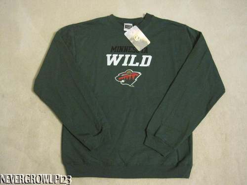 BOYS GREEN MINNESOTA WILD HOCKEY SWEATSHIRT~LARGE~14/16~NWT - Picture 1 of 1