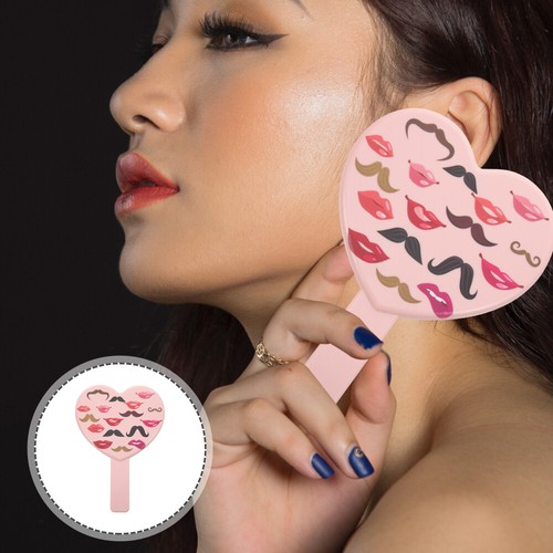 Herzform Makeup Spiegel Reise Make -up Mirror Eitelkeitspiegel mit Griff - Bild 7 von 12