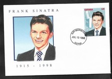 GUYANA POSTAL ISSUE - 1998 USED COMMEMORATIVE COVER FRANK SINATRA $20 STAMP 