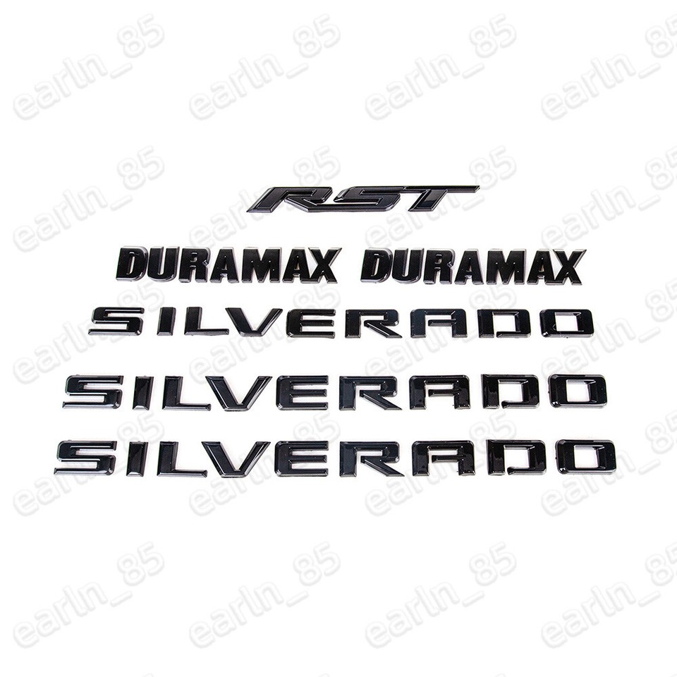 Chevy Rst Emblems New 2019-2025 Chevrolet Silverado RST Duramax Emblem Badge Kit OEM ...