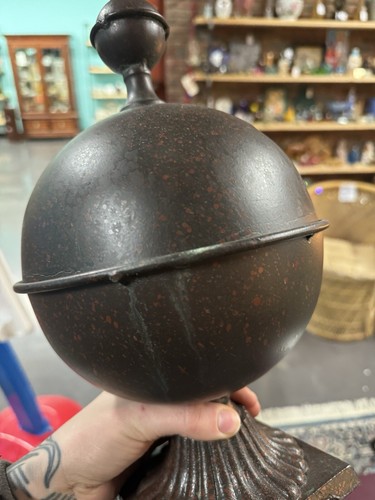 Metal Black/Brown Architectural Sphere Garden Finial - Picture 8 of 8