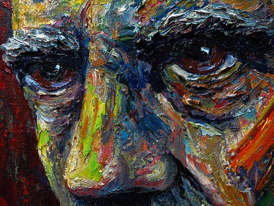 ORIGINAL 30x24" OIL█PINTURA█DE COLECCIÓN█EXPRESIONISMO█ARTE FIRMADO HOMBRE RETRATO MASCULINO Foto 2 de 4