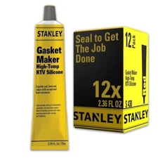 Stanley S430 High Temp Gasket Maker RTV Silicone Sealant, 2.36oz 12 Pack - Red