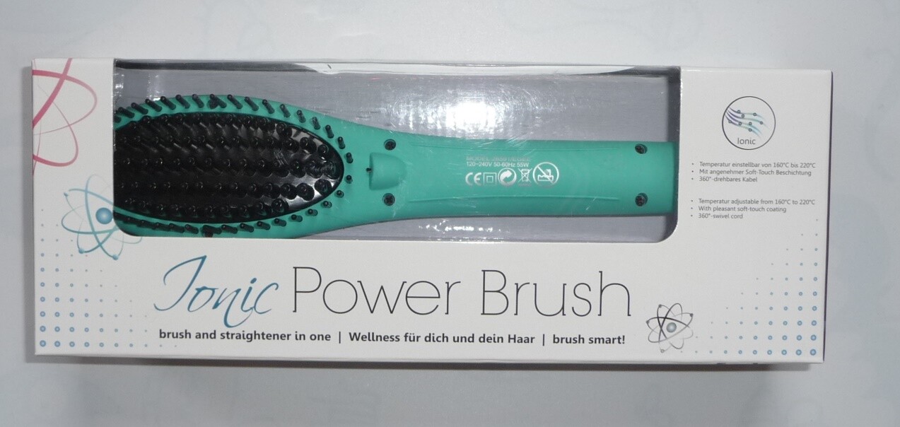 Glättbürste Ionic Power Brush Grün Seidenglattes Haar