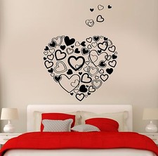 Wall Stickers Vinyl Hearts Romantic Decor I Love You For Bedroom z1651 