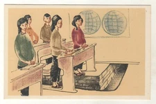 VIETNAM WAR Bomb shelter Vietnamese Military Rifle Weapon Military OLD Postcard