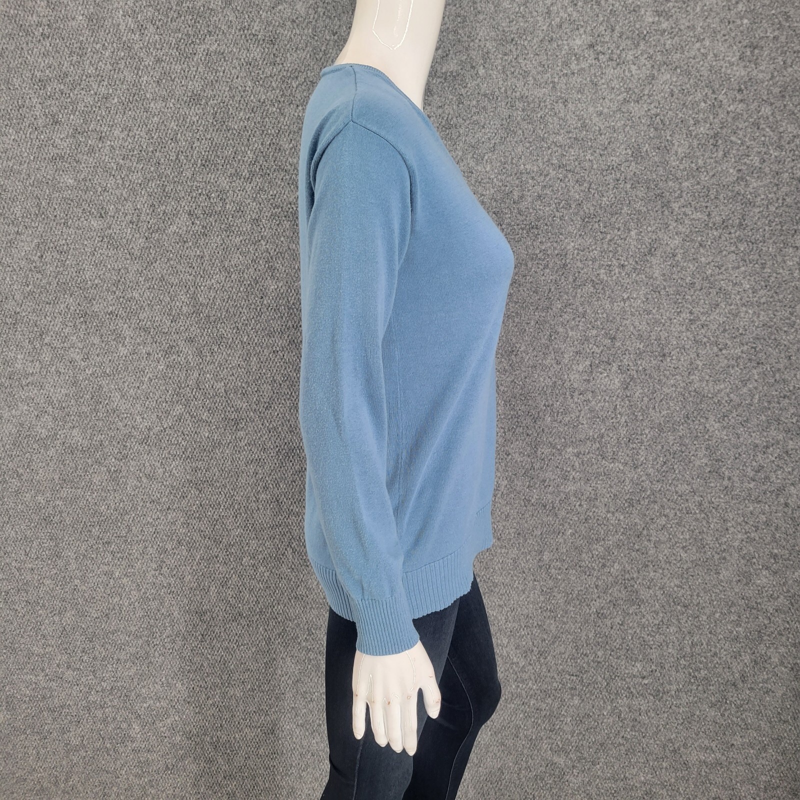 Womens Sweater XX-Small Sz Blue Cotton Rayon Casual Modern Top w Scarf Set