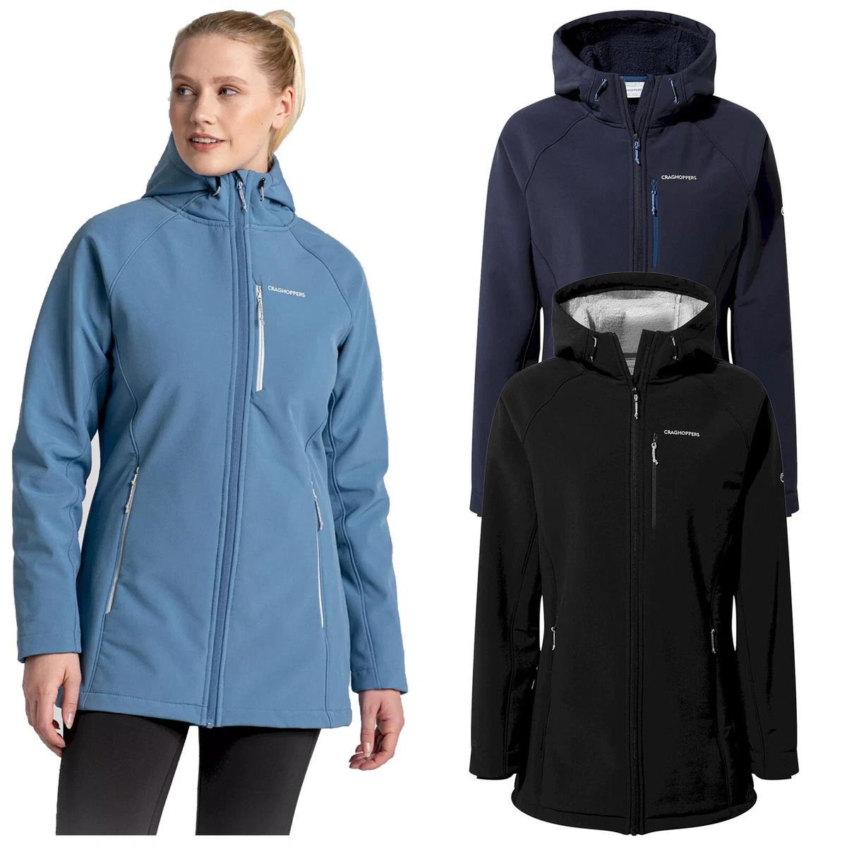 Craghoppers Ladies Ara Waterproof Softshell Hooded Insulated Fleece Jacket  Walk