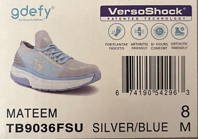 Gravity Defyer GDEFY Women's 8M MATeeM Cross-Trainer TB9036FSU-M Silver/Blue New
