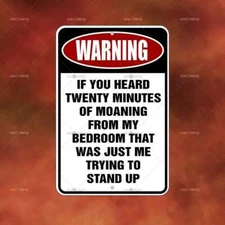 Warning 20 Minutes of Moaning sign Metal funny man cave house wall art decor P65