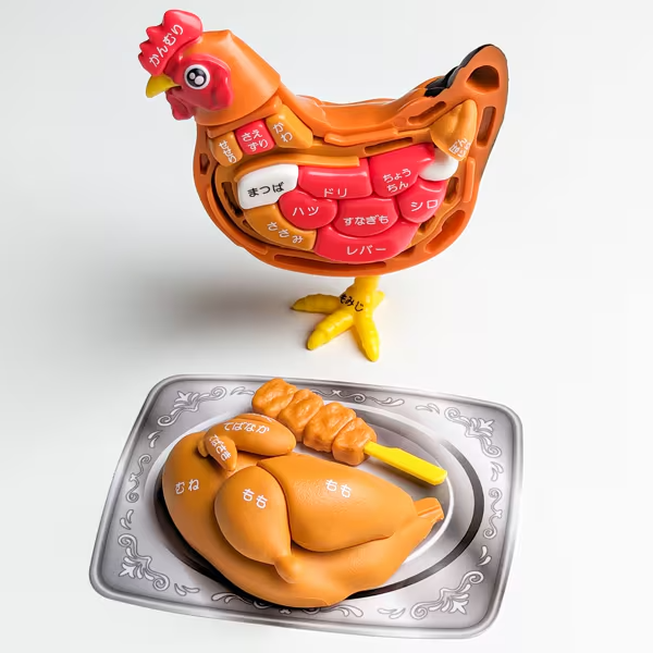 MEGAHOUSE Chicken Yakitori 3D Puzzle - Roast Chicken 3D puzzle