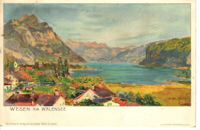 AK Litho Wesen am Walensee St. Gallen
