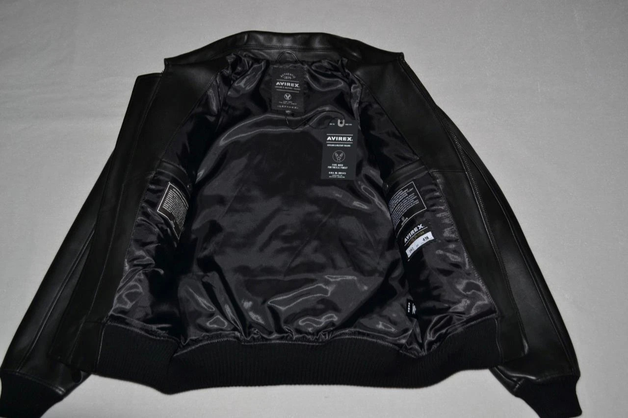 Authentic Avirex icon leather A1 jacket all black limited stock