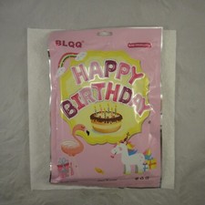 Happy Birthday Decoration Balloons Blue Cream Letter Foil Balloons Party