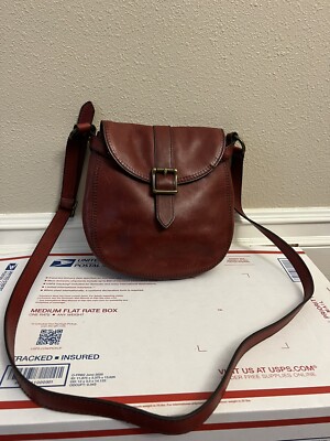 Burgundy Fossil Messenger Bag FOSSIL Burgundy Leather Flap