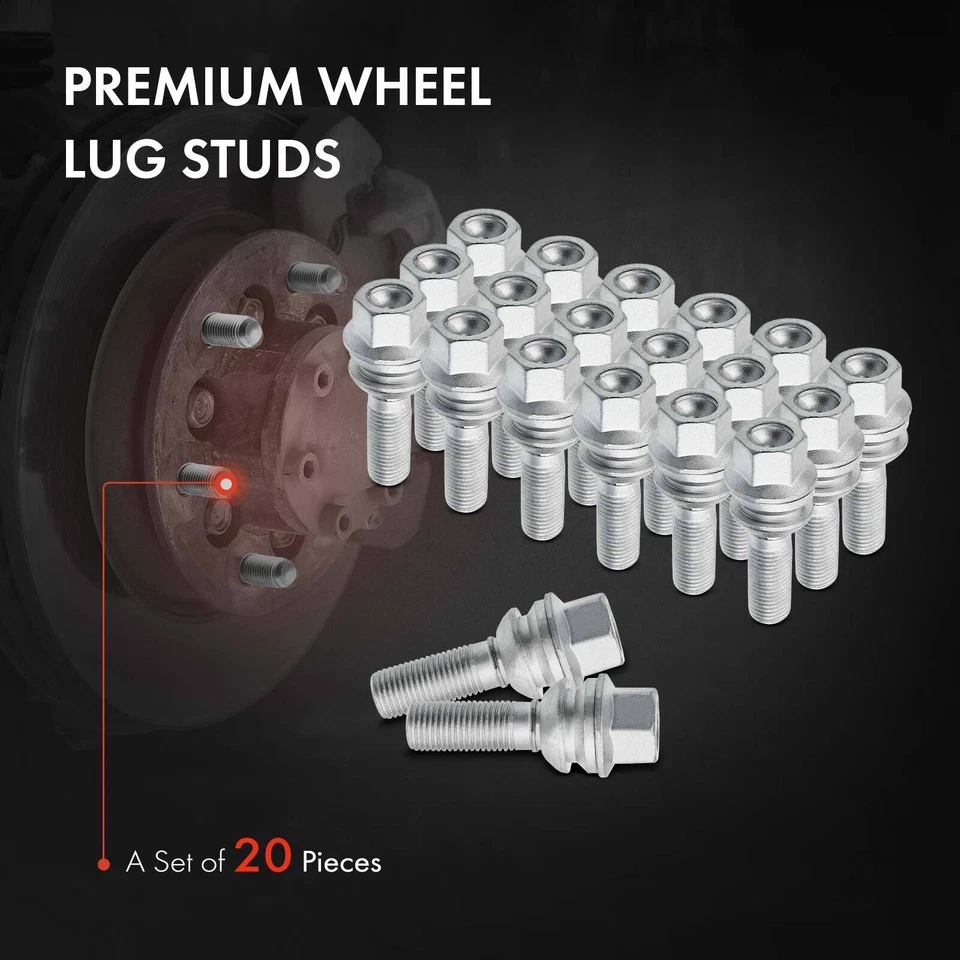 20x Perno de tuerca de rueda M14-1.5 para Volkswagen Touareg 04-14 Audi Q7 Porsche Cayenne Foto 2 de 4