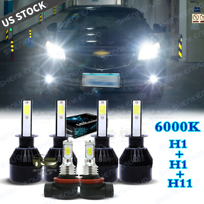 For Honda CR-V 2005 2006 CRV Combo LED Headlight High Low Beam + Fog Lamps 6000K