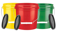 1 Gallon Food Grade Plastic bucket with Lid  Pack of 3 BPA Free- Made in USA
