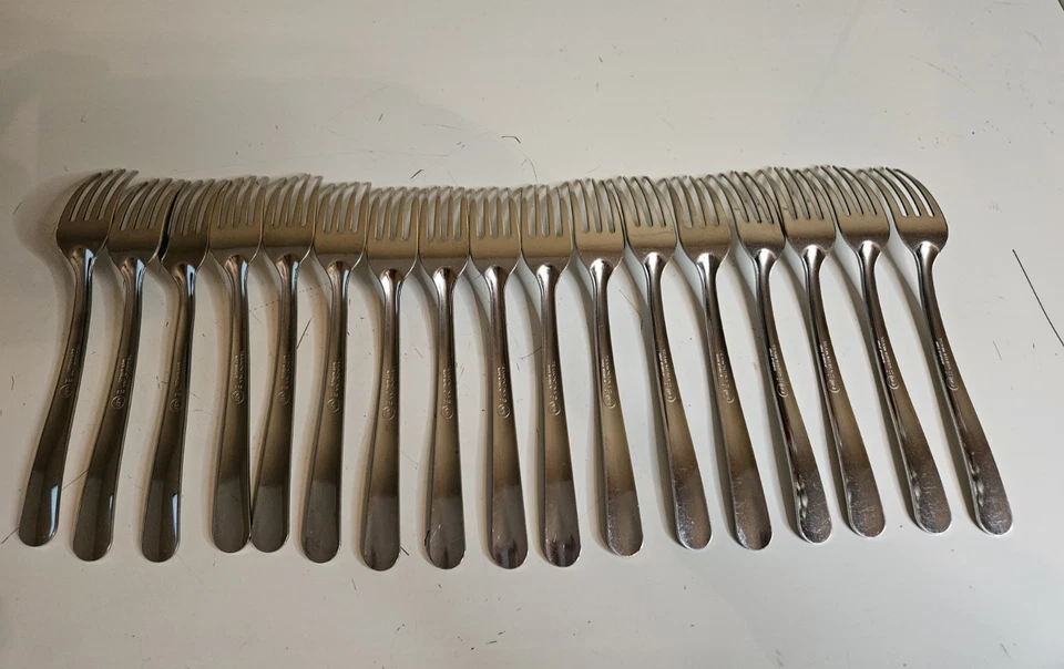 17 Piece Set Dinner Forks Tramontina Brazil 732 Stainless Steel 7" NSF Stamp - Image 2 of 4