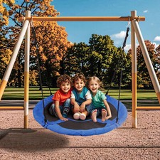 Durable Tree Swing Saucer Flying Swing for Kids 48 inch for Backyard Garden Blue