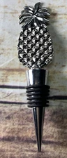 Pineapple Wine Bottle Stopper Silver Metal Topper Bar Craft